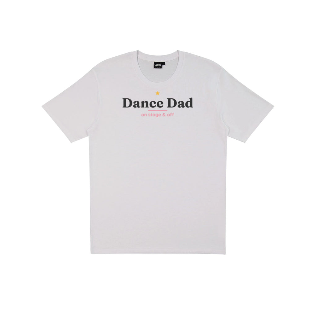 Dance Dad (Classic) DTF transfer pressed on a light tee