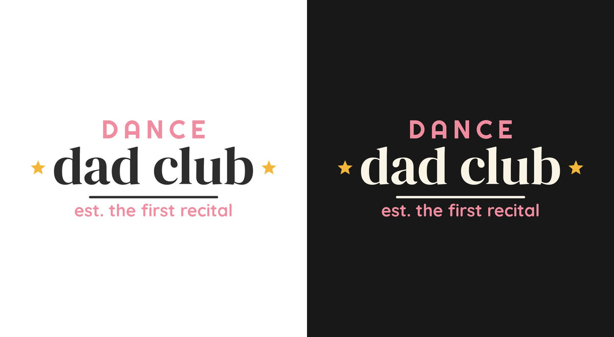 Dance Dad Club DTF transfer shown on light and dark backgrounds