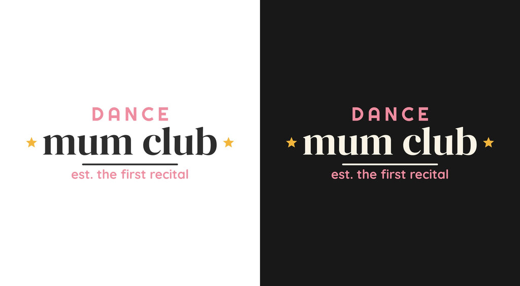 Dance Mum Club DTF transfer shown on light and dark backgrounds
