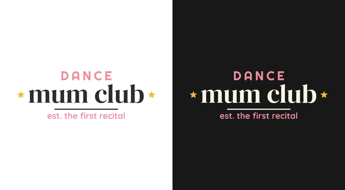 Dance Mum Club DTF transfer shown on light and dark backgrounds