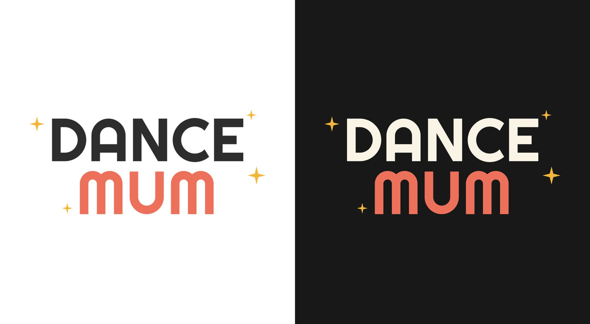 Dance Mum (Stacked) DTF transfer shown on light and dark backgrounds
