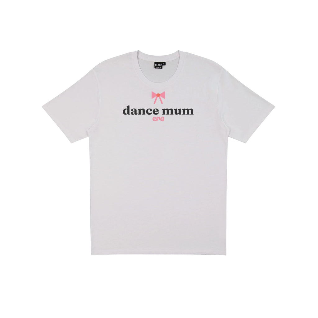 Dance Mum Era DTF transfer pressed on a light tee